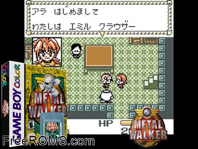 Metal Walker[T+Spa100 Emu4ever] Gameboy Color game showing 3D box cover and gameplay screenshot
